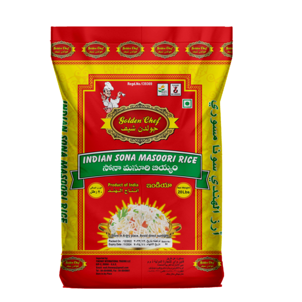 GOLDEN CHEF  SONAMASOORI RICE 20LBS